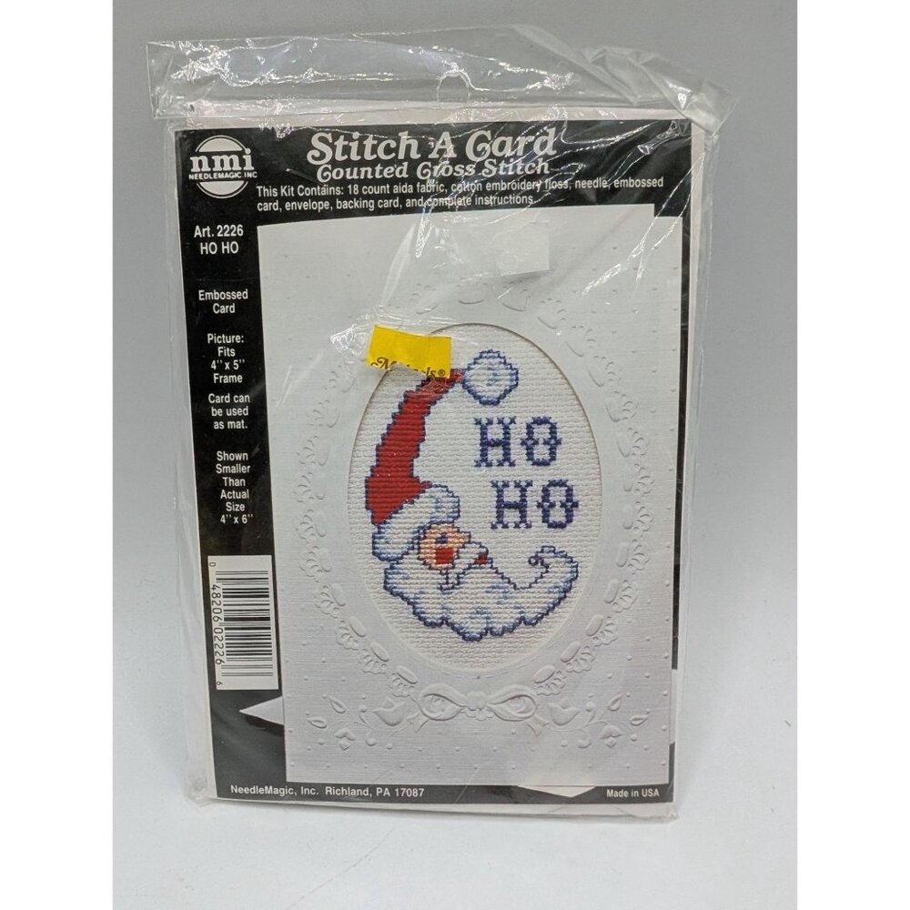 Santa Claus Ho Ho Stitch A Card Cross Stitch Kit By Needlemagic NMI Christmas - Picture 3 of 6